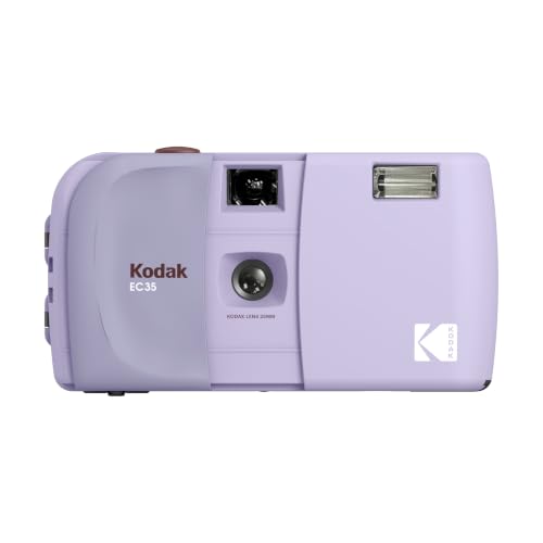 Cámara de carrete sin enfoque KODAK EC35 lavanda con flash integrado y cubierta protectora