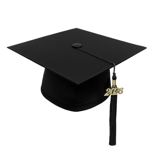Image of CLERKMANS Unisex Matte Graduation Cap Gown Tassel Package, High School and University
