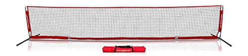 PowerNet Soccer Tennis Net | Portable Instant | Indoor Outdoor | Metal Collapsible Base Weighted | Durable Vertical Bow Posts | Quick Setup Easy Folding Storage | 1 Net + 1 Carrying Bag (18 ft x 3 ft)