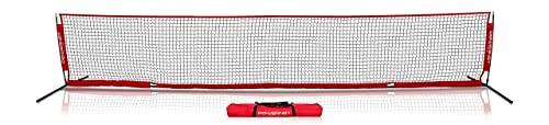 PowerNet Soccer Tennis 18 x 3 Net | Portable Instant | Indoor Outdoor | Metal Collapsible Base Weighted | Durable Vertical Bow Posts | Quick Setup Easy Folding Storage | 1 Net + 1 Carrying Bag | 18x3