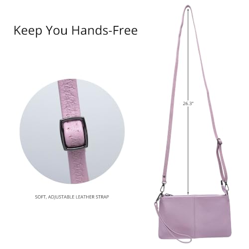 Image of Bveyzi Genuine Leather Wristlet Purses for Women, Envelope Clutch Wallet Small Crossbody Bags for Dressy Evening
