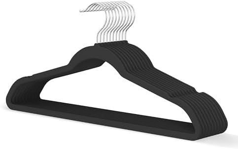 Black Velvet Hangers 20 Pack, Slim Space Saving Suit Hangers for ...