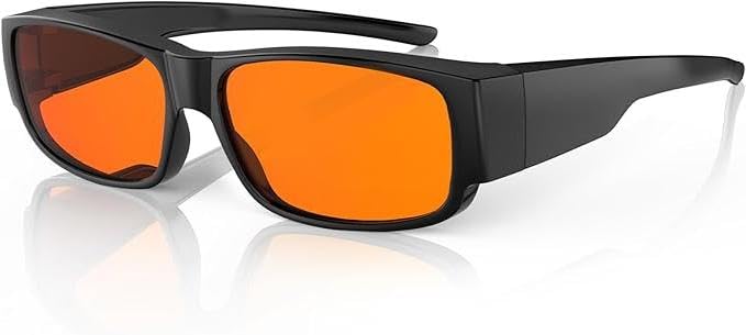 Image of Bloomoak 99% Fit Over Blue Light Blocking Glasses for Sleeping-Red /Amber Lens Anti‑Glare Coating for Zoom Meetings