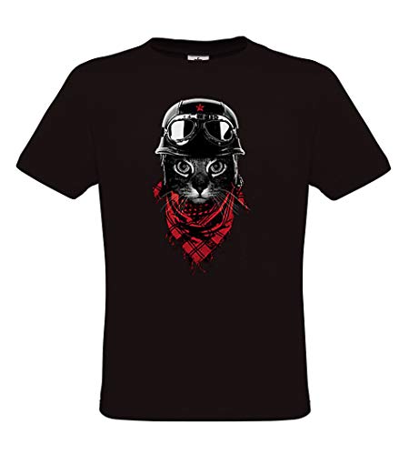 DarkArt-Designs Mode de Vie T-Shirt Adventurer Cat - Motif de Chats T-Shirt pour Enfants et Adultes...