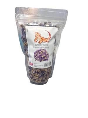 Beardie Bites Blue Mallow Flowers, Healthy Treats for Bearded Dragons