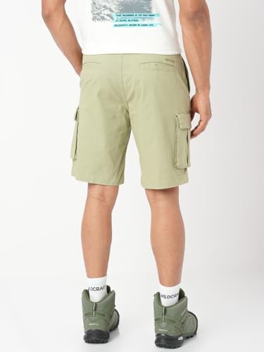Image of Wildcraft Solid 6-Pocket Cargo Shorts, Comfortable, Regular Fit