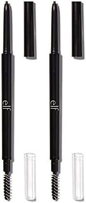 e.l.f.Ultra Precise Brow Pencil, Creamy, Micro-Slim, Precise, Defines, Creates Full, Natural-Looking Brows, Tames and Combs Brow Hair, Cool Brown, 0.002 Oz (Pack of 2)