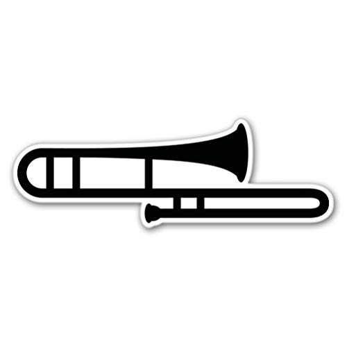 Trombone Sticker, 4 in | For Water Bottle, Tumbler, Car, Laptop, Phone, Waterproof Vinyl Decal