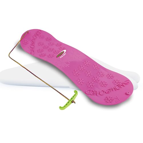 Jamara 460393 - Snow Play Snowboard 72cm Fucsia – Construcción aerodinámica, Cuerda, Patines deslizantes
