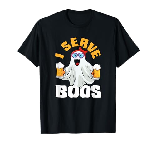 El divertido camarero que sirvo abuchea Halloween Camiseta