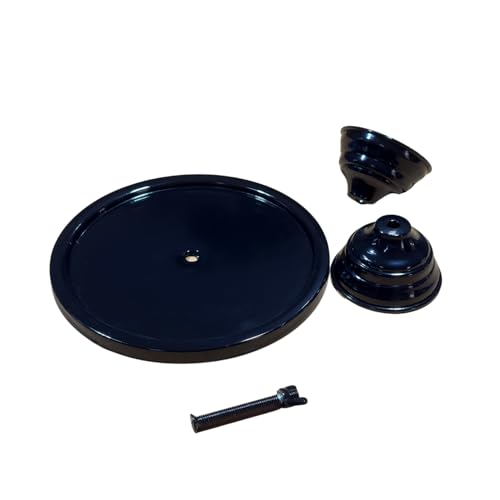 Image of Black Metal Cake Stand Pedestal | Round Non-Revolving 9 inch Diameter by 5 inch Height Dessert Display | Sturdy Cake Holder for Birthday, Wedding, Anniversary & Party Decor