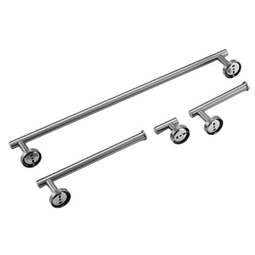 Ensemble d'accessoires de salle de bain gris pistolet en acier inoxydable élégant - 2