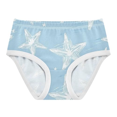 Girls' Brief Panties Breathable Toddler Underwear for Toddler Girls Light Blue Star Pattern