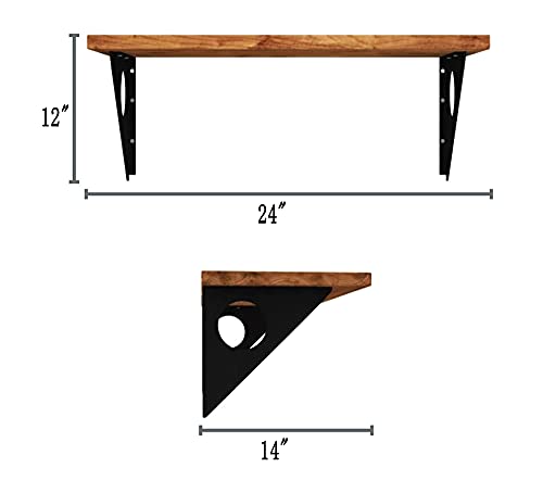 Fof Friend Of Family Industrial Rustic Wall-Mounted Table, Dining Table Desk, Pine Wood Wall-Mounted Bar Tables (24”X 14“) #TOP2