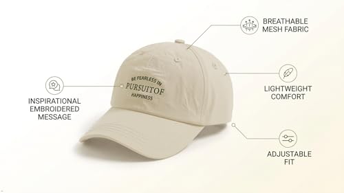 Image of MINISO Fashionable Embroidered Sun Protection Baseball Cap (Khaki) - Lightweight Adjustable Outdoor Cap for Men & Women