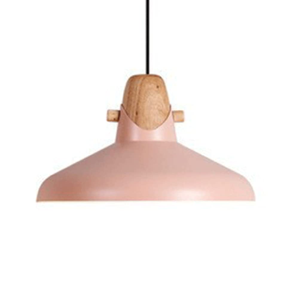 Lustre Suspendu Macaron en Métal Finition Mat et Bois Noble