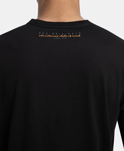 Image of Jockey US82 Men's Super Combed Cotton Rich Graphic Printed Round Neck Full Sleeve T-Shirt Deep Olive XL