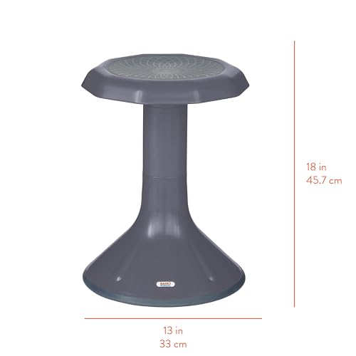 Image of Back2School Express Wobble Sensory Stool for Classroom - 18 inch Active Flexible Seating Chair for Kids, 220lb Capacity, GREENGUARD Gold Certified, Grey