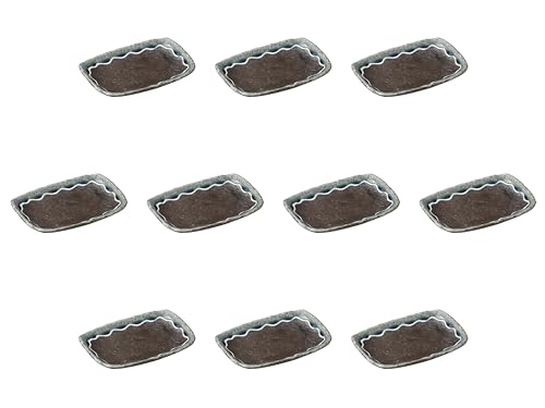 Set of 10 Nanban Fuchi Nagashi 6.0 Grilled Dishes [6.9 x 4.6 x 0.9 inches (17.5 x 11.8 x 2.2 cm) | Setomonohonpo
