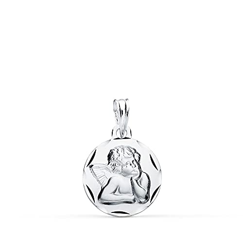 Mocking Angel Medal White Gold 9K 14 mm. Rzezbione krawedzie