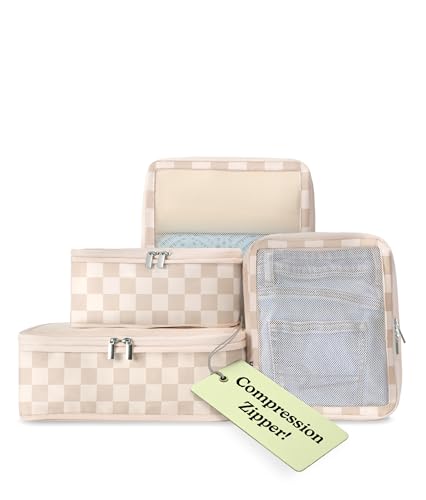 Vandel Space-Saving Compression Packing Cubes for Women, Men, Compressible Carry On Suit Case Organizer Luggage Packing Cubes for Travel Organizer Bags for Luggage and Backpacks, Suitcase Cube