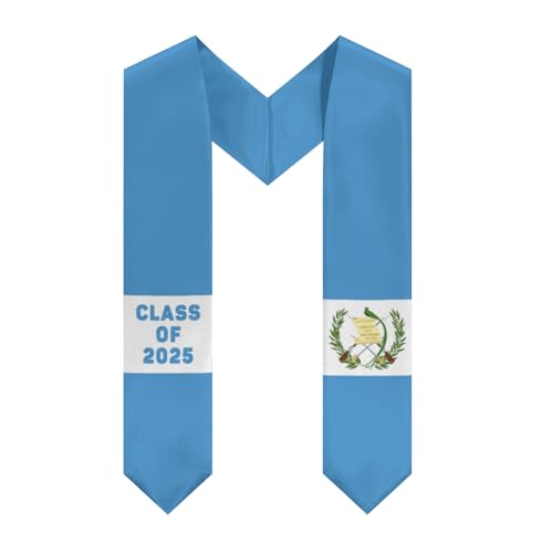 GIFFZERR Class of 2025 Guatemala Flag Graduation Sash - Guatemalan National Pride Flag Graduation Stole for High School & College Graduates - Gift for Graduation's Day V Shape Stole
