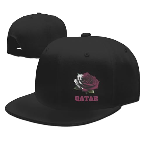 KWQDOZF Casquette de Baseball Classique avec visière Plate et Ajustable, Motif Drapeau du Qatar, pour Homme et Femme