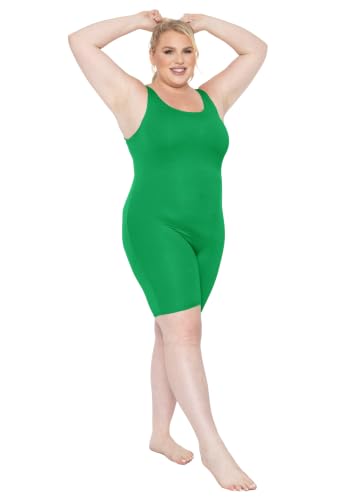 Image of STRETCH IS COMFORT Womens Plus Size Tank Unitard Athletic Rompers For Women