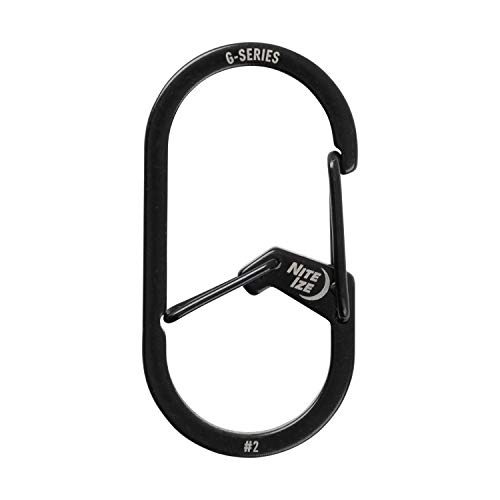 Nite IZE GS2-01-R6 G-Series Dual Chamber Carabiner, Size #2 1-Pack, Black