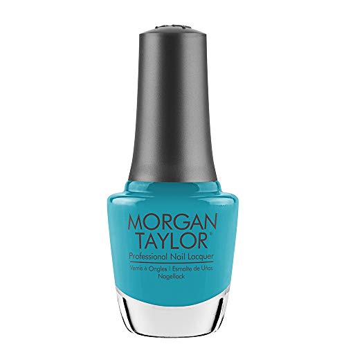 Morgan Taylor Nail Lacquer (No Filter Needed) Blue Professional Lacquer, Vibrant, Chip-Resistant, Fast-Drying, Long-Lasting, High-Shine, Perfect for Manicures & Pedicure, 0.5 ounce