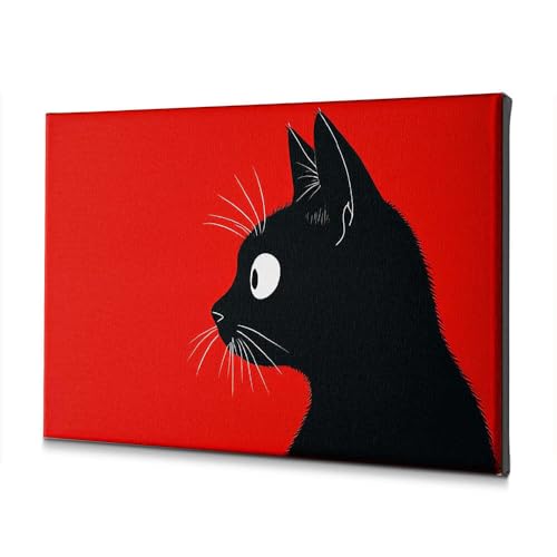 Toile salle de bain chat noir pour réveiller une décoration trop blanche