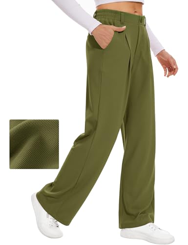 Desol Hosen Damen Waffel Lang Palazzo Hose Elegant Stoffhose Anzughose...