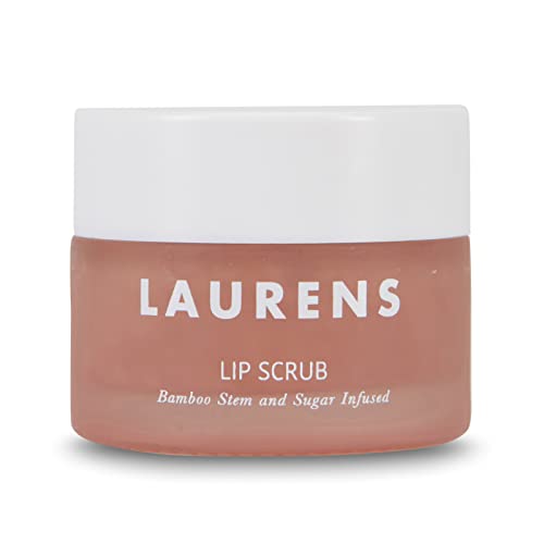 Lip Scrub From Skincare By Laurens- Hydrating Coconut Lip Scrub Infused With Bamboo Stem & Sugar- Lip Exfoliator Scrub And Moisturizer- Lip Sugar Scrub For Dry, Cracked & Chapped Lips- 0.5 oz (Peach)