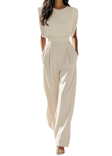 shownicer Tuta da Donna Elegante Senza Maniche Girocollo Jumpsuit Pantaloni