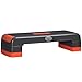 HOMCOM Stepper Aerobica Regolabile su 3 Altezze, Step Fitness in Plastica per Allenamento a Casa e Palestra, 78x28x10/15/20 cm, Rosso e Grigio