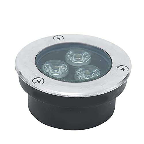 Très Mince Spot LED Piscine Encastrable Terrasse de Jardin 3W Spot LED Exterieur IP68 Étanche Acier Inoxydable 304 Extérieur, Pelouse, Bassin, Éclairage (Color : Blue, Voltage : 220V)