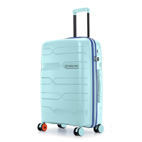 Image of Nasher Miles Cannes Hard-Sided Polypropylene Check-in Luggage 24 inch | 65cm | 8 Wheels Medium Trolley Bag for Travel | Suitcase (Pastel Green Blue)