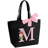 Bolsa de Mano Personalizada con Inicial, Mujer Bolsos Tote Bag