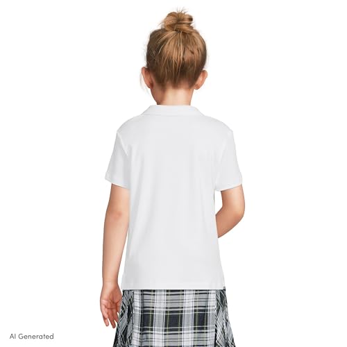 Image of Lands' End School Uniform Girls Short Sleeve Feminine Fit Interlock Polo Shirt