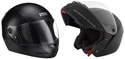 Studds Ninja Elite with Carbon Strip with Clear Visor Full Face Helmet -Black (L) & Professional Black with Black Strip Full Face Helmet (L) (B0BB6HZ56M) Amazon Price History, Amazon Price Tracker
