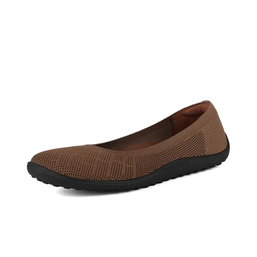 Image of KBZone Women's Flat Shoes Round Toe Knit Ballet Flat Comfort Dressy Flat Walking Shoes