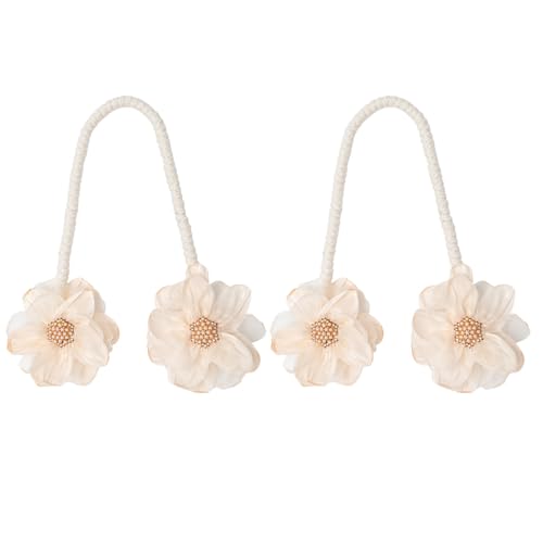 2Pcs Flexible Artificial Flower Curtain Holdback Tie Easy Installation for Easy Use Floral Window Drapery Tieback Clip Adjustabl