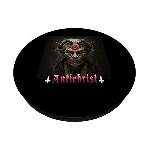 Antichrist, satan, evil nun, satanist, gothic, devil PopSockets Swappable PopGrip, Black - Image 2