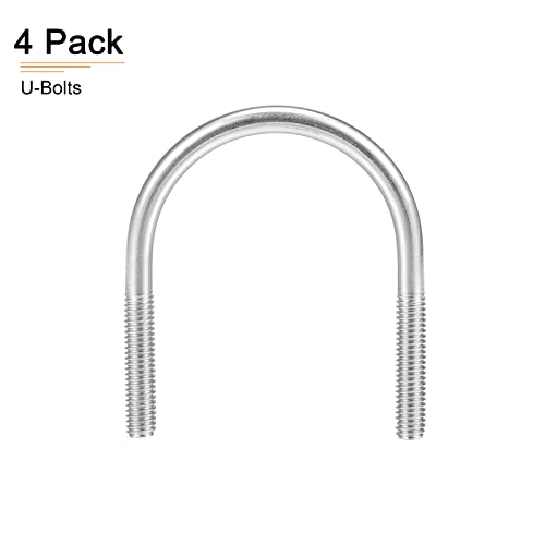 Image of DTGN 2-1 /8 inchx2.83 inch(DXL) Round U-Bolts - 4Pack - Good for Construction Industry - 304 Stainless Steel Round Bend U Bolt - Silver
