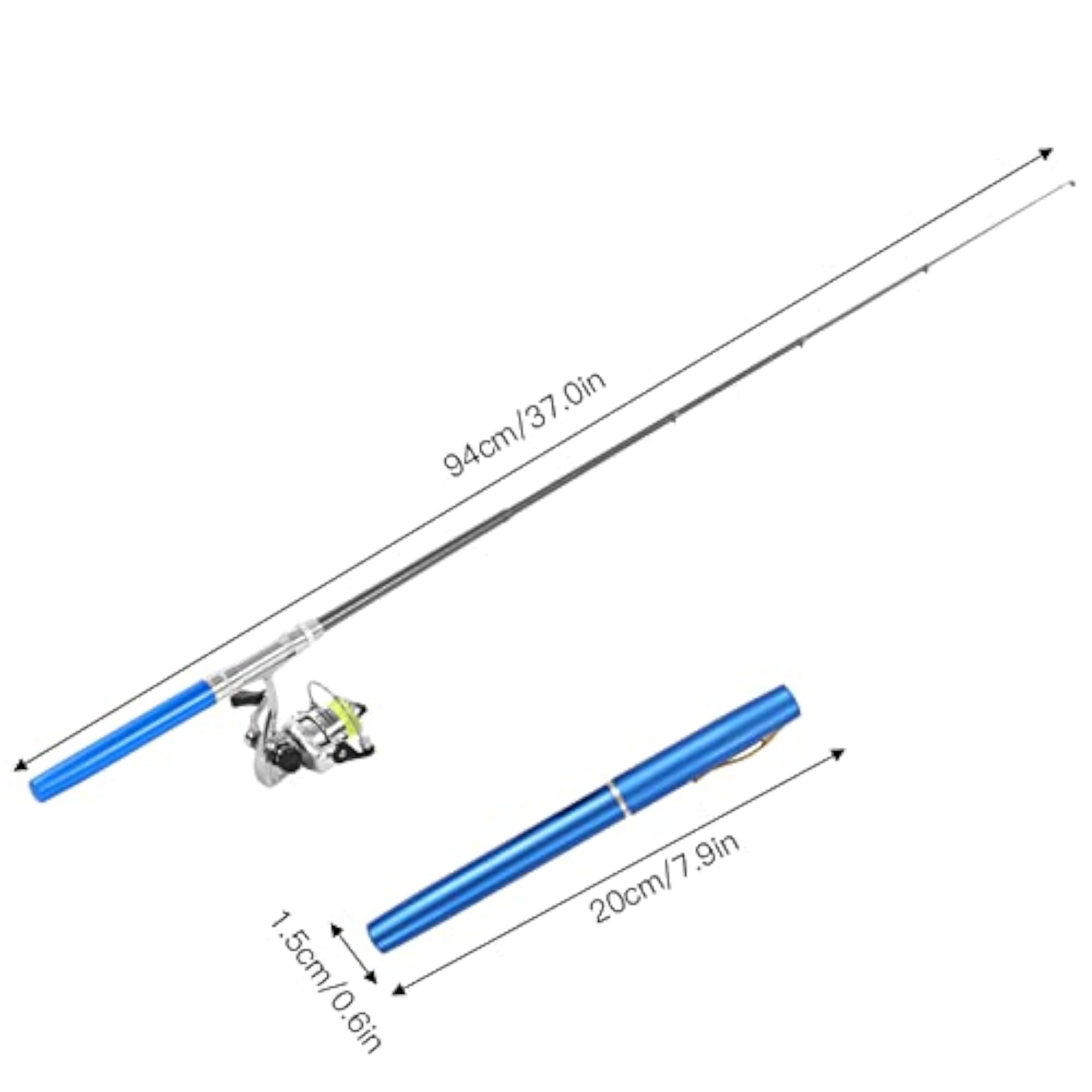 Pocket Fishing Pole with Reel Wheel, Mini Design