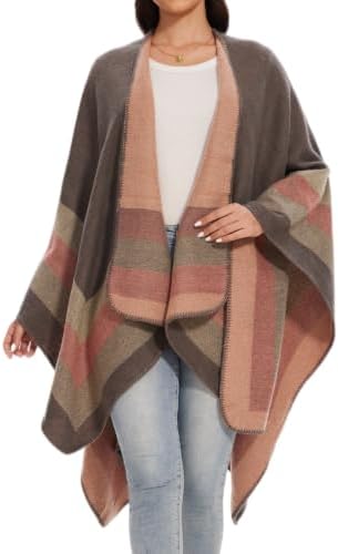 Poncho Damen, Pashmina Schal und Stola | Eleganter Strickponcho für Büro, Reisen, elegante Anlässe und als Geschenk für Damen