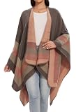 Colornival Poncho Élégant Femme Hiver   Châle Chaud Réversible Cape Écharpe   Automne Cadeau de Noël