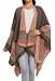 Colornival Damen Winter Poncho - Elegante Decke Cape Strick Mantel Schal - Warmes Geschenk für Geburtstag Weihnachten (Grau + Rosa)