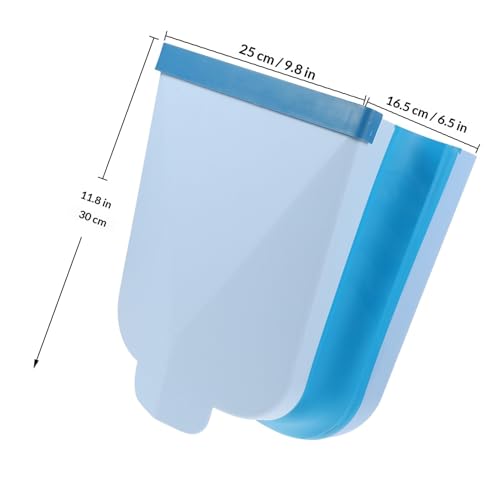 Caneca de basura de cocina plegable para colgar en pared, color azul miniatura 2