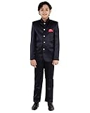 FOURFOLDS 2 Piece Jodhpuri Style Coat Suit with Pant & Blazer for Kids & Boys_(FE142,Blue,5)